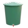 STEFANPLAST Water Barrel 310L with Lid and Tap, Green, Ø80x97cm