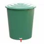 STEFANPLAST Water Barrel 310L with Lid and Tap, Green, Ø80x97cm