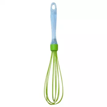 ASI COLLECTION Silicone Whisk Green 28 cm Balloon Whisk with Stainless Steel Handle