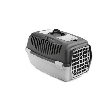 STEFANPLAST Transport Cage Gulliver 3 with Plastic Door 61x40x38 cm Dark Grey/Light Grey