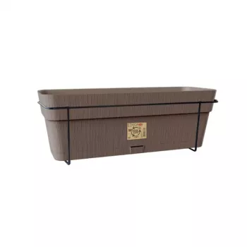 STEFANPLAST Balcony Set with Automatic Watering System and Metal Support 50x18x17cm Brown