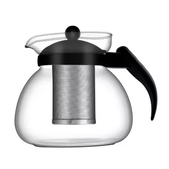 ASI COLLECTION Teapot FERRO 1.5L Stainless Steel with Infuser, Polished Mirror Finish, Induction Compatible