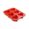 GUARDINI Hearts 6-Cavity Silicone Baking Mould, Rectangular, White