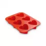 GUARDINI Hearts 6-Cavity Silicone Baking Mould, Rectangular, White