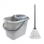Sauber Oval Bucket 15L with Push Handle and Mop Set