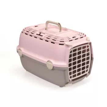 STEFANPLAST Transport Cage Horizon 1 with Plastic Door 48x32x30cm Pink/Gray