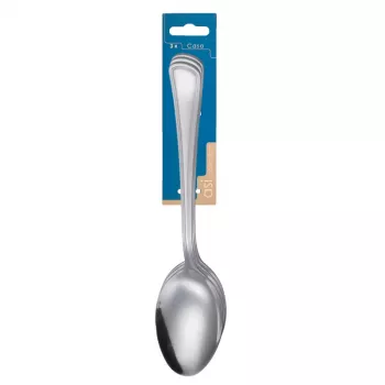 ASI COLLECTION Casa 3-Piece Table Spoon Set, 1.7mm 18/10 Stainless Steel, Mirror Polished