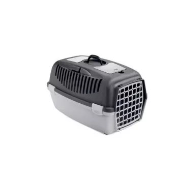 STEFANPLAST Transport Cage Gulliver 2 with Plastic Door 55x36x35cm Dark Gray/Light Gray
