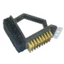 ASI COLLECTION Grill Brush 10cm Stainless Steel 3-Sided T-Brush with Ergonomic Handle