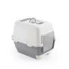STEFANPLAST Cathy Clever & Smart Hooded Cat Litter Box, White/Grey, 58x45x48 cm