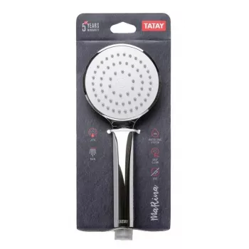 TATAY Marina Shower Handset Ø10cm, 1 Spray Mode, Chrome Plated