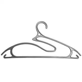 ORDINETT Clothes Hangers 5pcs Plastic 5-in-1 Collection 42cm Silver