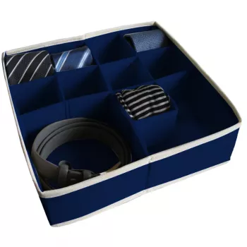 ORDINETT Box with Sections L 30.5x30.5x10 cm Blue
