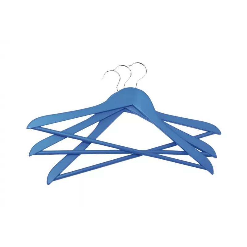 ORDINETT Wooden Clothes Hangers 3-Piece Set, 44.5 cm, Assorted Colours (Black, Blue, Light Grey, White)