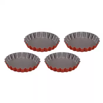 GUARDINI Tartlet Mould Set 4 pcs Rossana Ø12x1.9cm Non-stick Steel Anthracite