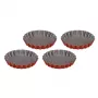 GUARDINI Tartlet Mould Set 4 pcs Rossana Ø12x1.9cm Non-stick Steel Anthracite