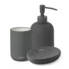 TATAY Tube Toothbrush Holder, Ceramic, Anthracite Grey, 4-Brush Capacity