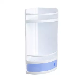 TATAY Corner Shelf with Drawer in Blue Crystal | Wall-Mounted Bathroom Storage