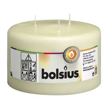 BOLSIUS Mamoth Candle Cylinder with 3 Burners Ø100x150mm Beige