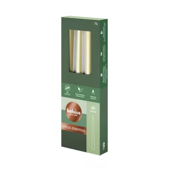 BOLSIUS Table Candles 4-Pack Silver 245/24 mm