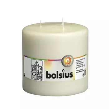 BOLSIUS Mamoth Cylinder Candle with 3 Burners Ø150x150mm Beige