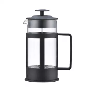 ASI COLLECTION Coffee Press GULFI M 600ml French Press, Borosilicate Glass, Black/Silver