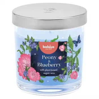 Bolsius Aromatic Glass Candle Floral Fusion Peony & Blueberry Ø80x72mm