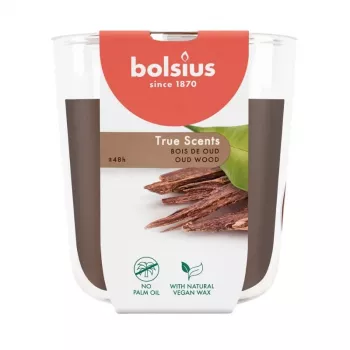 BOLSIUS True Scents Scented Glass Candle Oud Wood Ø97x85mm