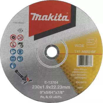 Makita E-13764 Cutting Disc 230 mm, 22.23 mm Bore, 1.9 mm Thick, for Metal and Stainless Steel