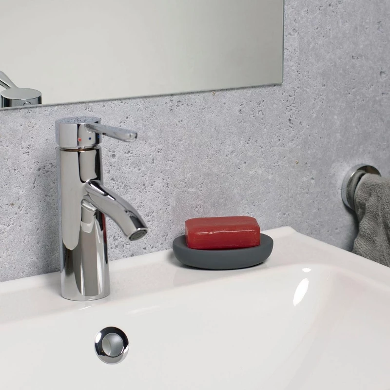 TATAY Soft Ceramic Soap Dish, Anthracite Grey