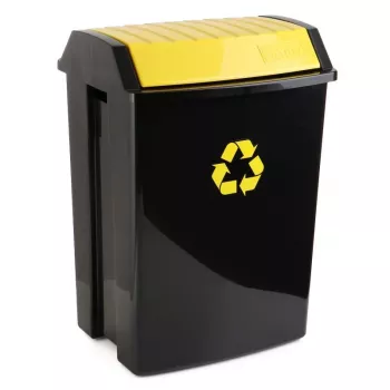 TATAY Waste Bin 50L Yellow Pedal-Operated with Removable Inner Bucket