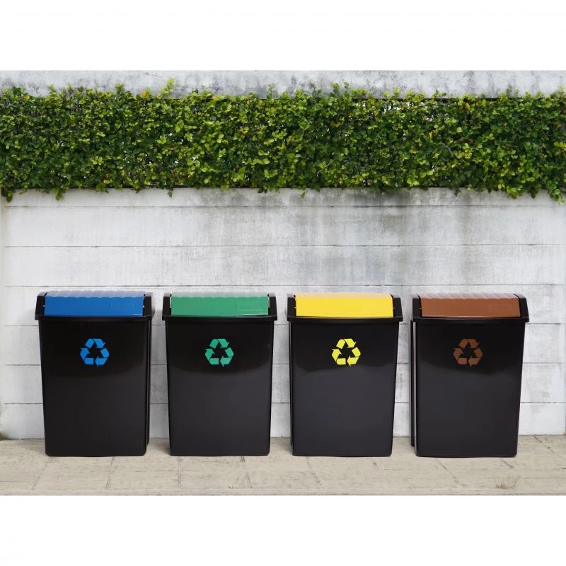 TATAY Waste Bin 50L Yellow Pedal-Operated with Removable Inner Bucket