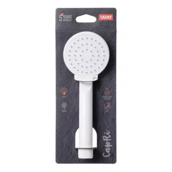 TATAY Capri Shower Handset Ø7.5cm, 1 Spray Mode, Matt White