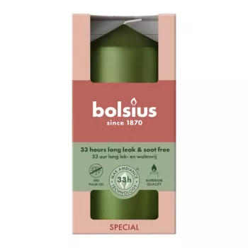 BOLSIUS Candle Cylinder Ø120x58mm Metallic Green LED Candle