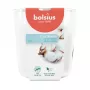 BOLSIUS True Scents Fresh Cotton Scented Candle in Glass Jar, Ø97x85 mm, 35h Burn Time