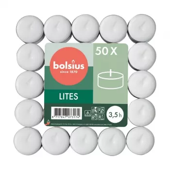 BOLSIUS Tealight Candles 50 pcs White