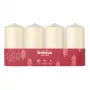 BOLSIUS Candle Cylinder 4 pcs. Ø100x48mm Cream Color LED Candles with Timer