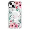 Evelatus iPhone 15 Plus Clear MagSafe Case with Flower Print