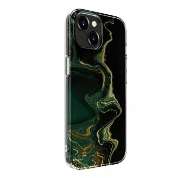 Evelatus Apple iPhone 15 PC Marble Dark Green Case
