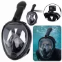 LEAN TOYS Full Face Snorkeling Diving Mask with Anti-Fog System Black L/XL