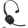 Jabra Evolve3 65 Mono Link 390a Wireless Bluetooth Headset with USB-A Adapter - Microsoft Teams Certified, Noise-Cancelling Mic, 35h Talk Time