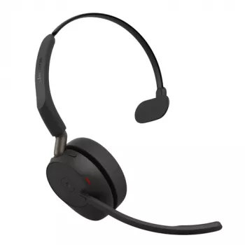 Jabra Evolve3 65 Mono Link 390a Wireless Bluetooth Headset with USB-A Adapter - Microsoft Teams Certified, Noise-Cancelling Mic, 35h Talk Time