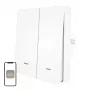 MOES ZS-B-EU2 ZigBee 2-Channel Light Switch, No Neutral Required, White