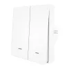 MOES ZS-B-EU2 ZigBee 2-Channel Light Switch, No Neutral Required, White