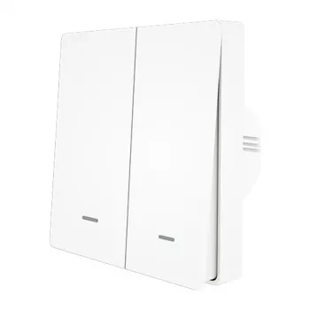 MOES ZS-B-EU2 ZigBee 2-Channel Light Switch, No Neutral Required, White