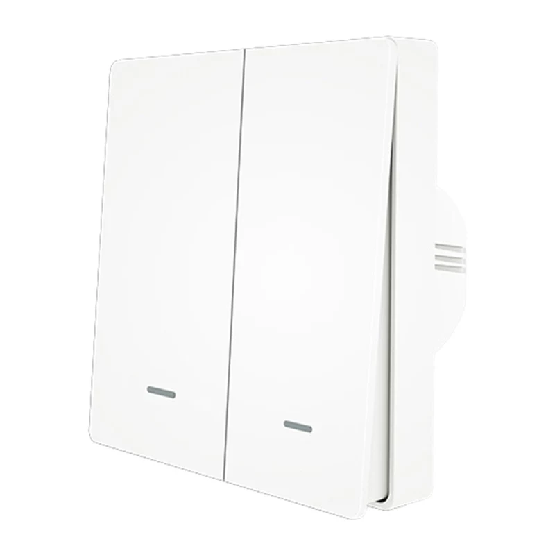 MOES ZS-B-EU2 ZigBee 2-Channel Light Switch, No Neutral Required, White