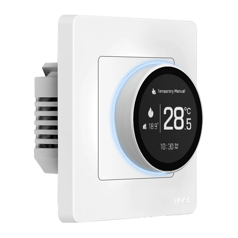 MOES ZHT-SR-GB-WH-MS ZigBee Smart Thermostat for Electric Heating, White