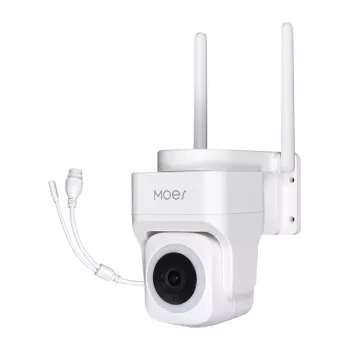 MOES WCM-B66 3MP Outdoor Wi-Fi IP Camera with AI Human Detection, Full Color Night Vision, Pan/Tilt, Two-Way Audio, IP66 Weatherproof