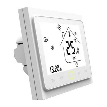MOES BHT-002 Wi-Fi LCD Smart Water Heating Thermostat, Touchscreen, App & Voice Control, White