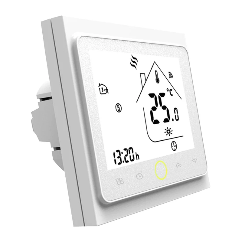 MOES BHT-002 Wi-Fi LCD Smart Water Heating Thermostat, Touchscreen, App & Voice Control, White